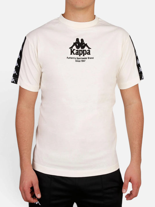 Remera Kappa 222 Banda Vasto Blanco Cream-Negro