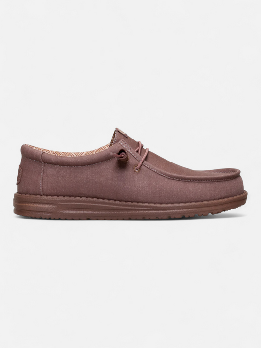 Zapatos Hey Dude Wally Stretch Canvas Marron