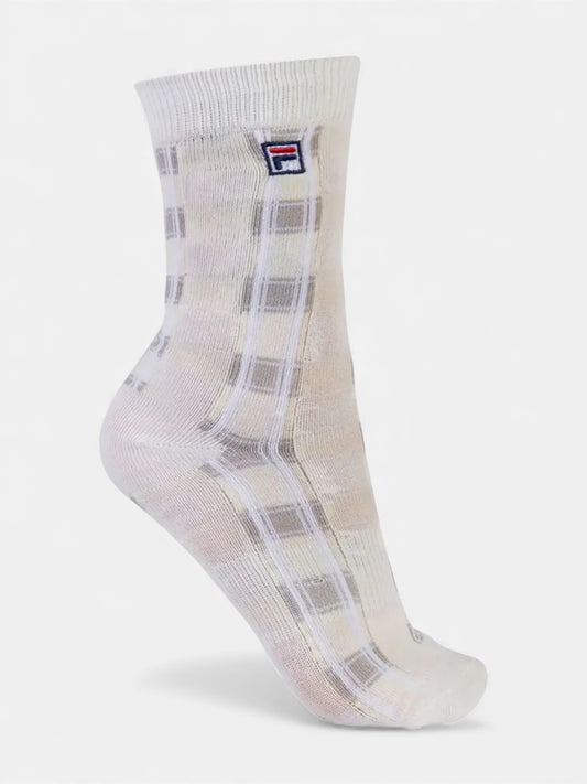Medias Fila Sport Life Xadrez Crema