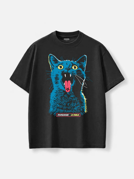 Remera Familyarg Eh! Gato Supersized Negro