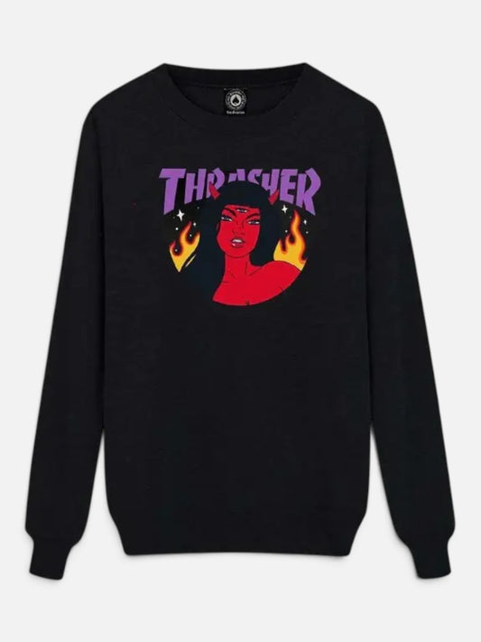 Buzo Thrasher Crew Diablo Negro