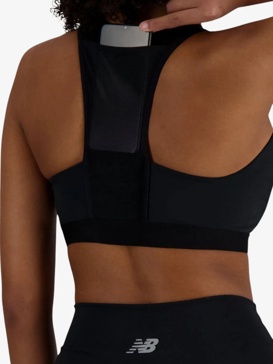 Top Deportivo New Balance Mujer NB Sleek Medium Support Pocket Zip Training