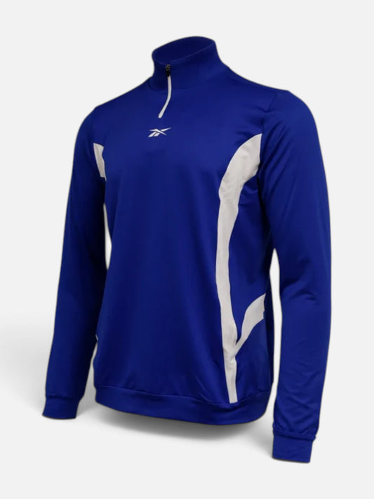 Buzo Reebok Medio Cierre Capsula Futbol Azul