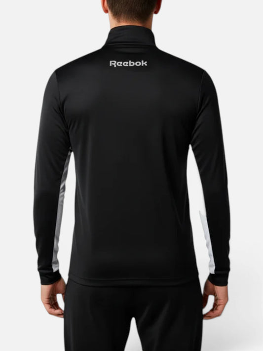 Buzo Reebok Medio Cierre Capsula Futbol Negro
