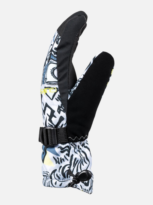 Guantes Snow Niño Quiksilver Mission Blanco Print