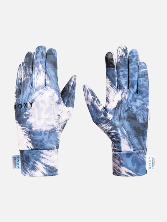 Guantes Snow Roxy Hydrosmart Liner Celeste Print
