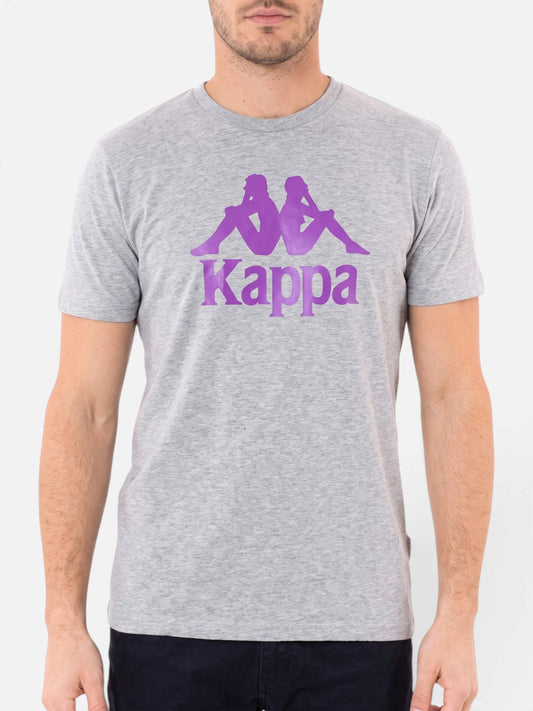 Remera Kappa Authentic Estessi Slim Gris Md Mel-Violet