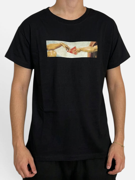 Remera Pizza Michelangelo Negro