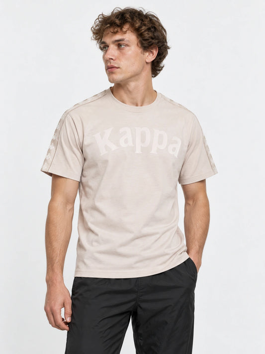 Remera Kappa 222 Banda Balima Gris Lt - Blanco — vista principal