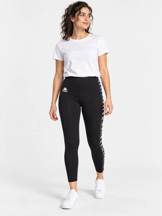 Calza Larga Kappa 222 Banda Atui 2 Leggings Negro-Blanco — vista principal