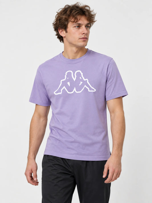 Remera Kappa Logo Bram 2 Slim Violet Lavander — vista principal