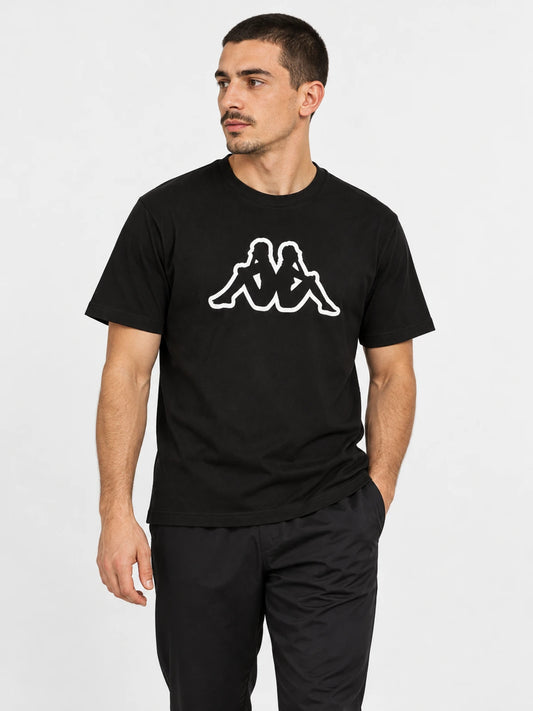 Remera Kappa Logo Syaro T-Shirt Negro — vista principal