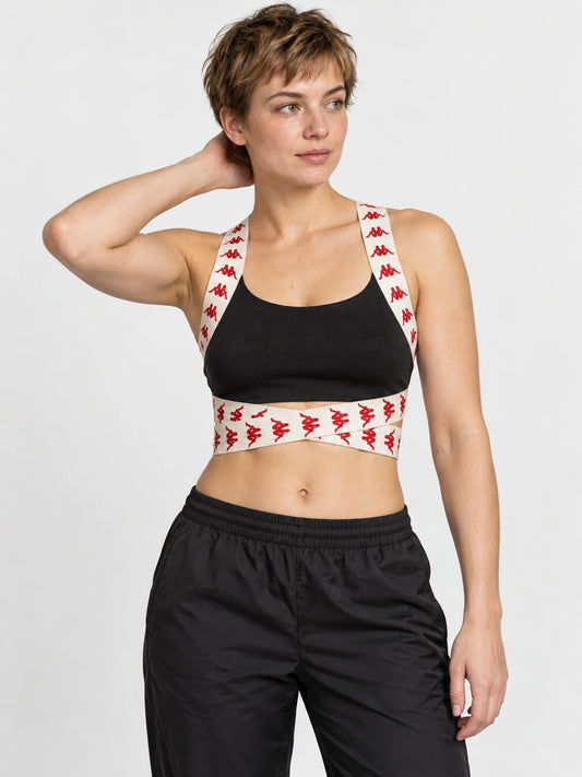 Top Mujer Kappa 222 Banda Silense Negro — vista principal