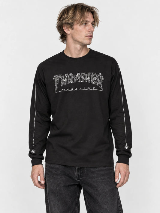 Remera Thrasher Long Sleeve Web Negro — vista principal