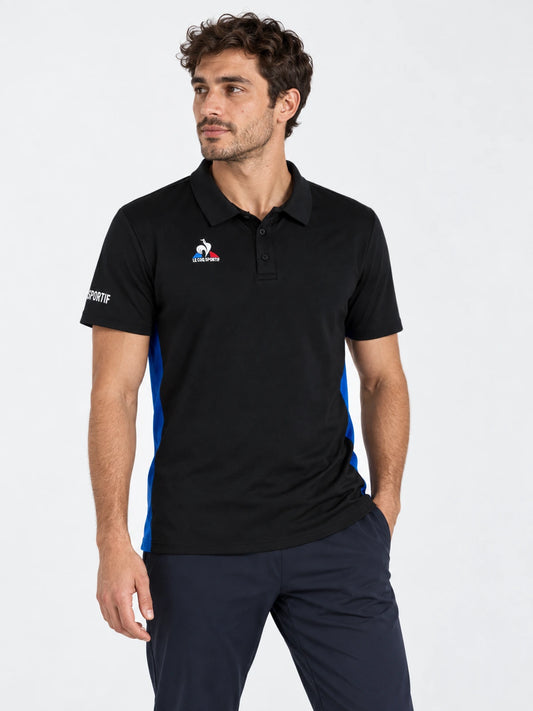 Chomba Le Coq Sportif Tennis Polo TS Negro Azul — vista principal