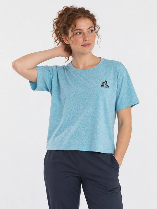 Remera Le Coq Sportif Mujer Training Loose Celeste — vista principal