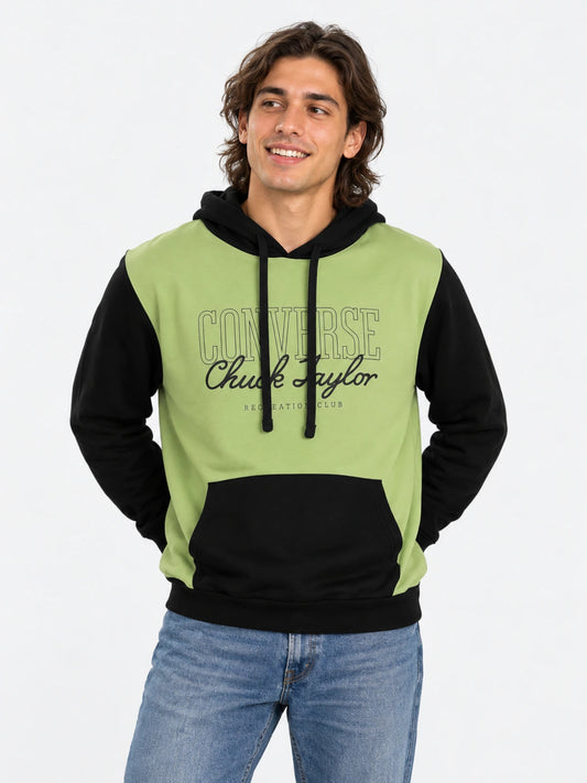 Buzo Converse Reaction Club Negro Verde — vista principal