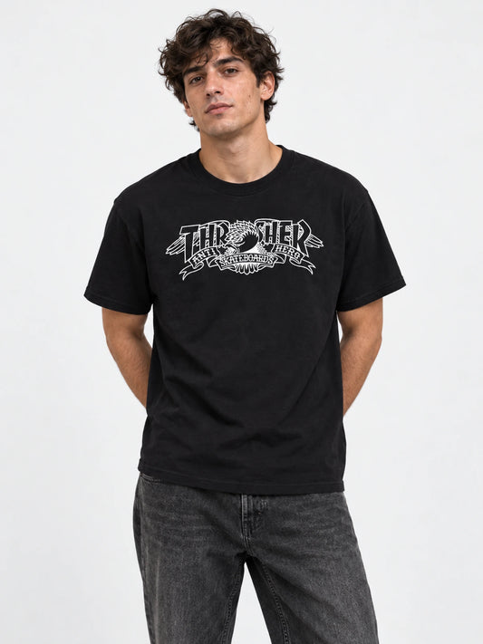 Remera Thrasher Mag Banner Negro — vista principal