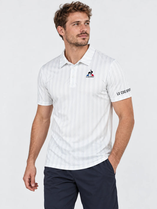 Chomba Le Coq Sportif Tennis Stripe Polo Blanco — vista principal