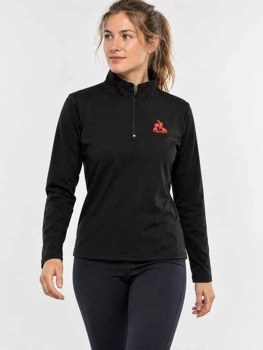 Buzo Mujer Le Coq Sportif Training Hz Sweatshirt Negro — vista principal