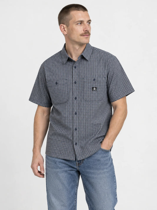 Camisa Converse Plaid Short Sleeve Shark — vista principal
