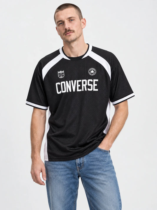 Remera Converse Soccer Tee Negro/Blanco — vista principal