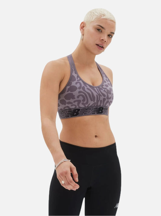 Top Deportivo New Balance Mujer Pace Bra Printed Lila Training — vista principal