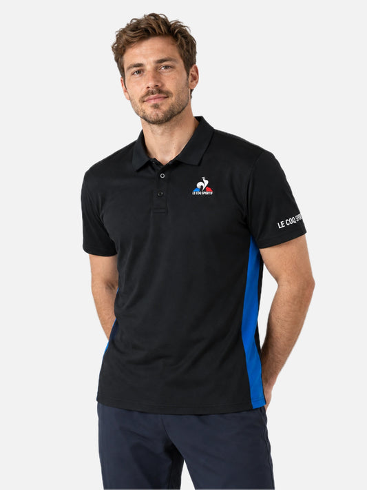 Chomba Le Coq Sportif Tennis Polo Negro Azul — vista principal