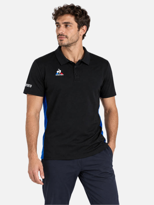 Chomba Le Coq Sportif Tennis Polo TS Negro Azul — vista principal