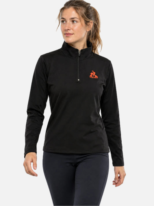 Buzo Mujer Le Coq Sportif Training Hz Sweatshirt Negro — vista principal