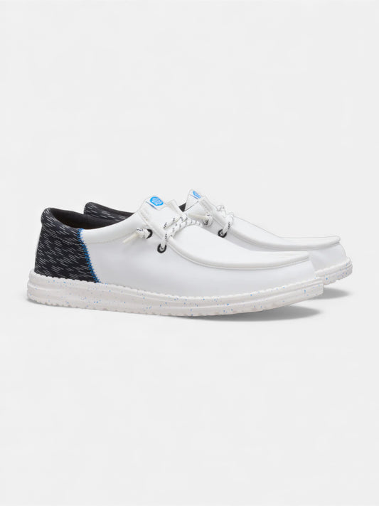 Zapatos Hey Dude Wally Funk Jersey Jacquard Blanco Negro Azul
