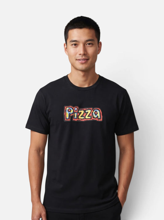 Remera Pizza Deaf Negro