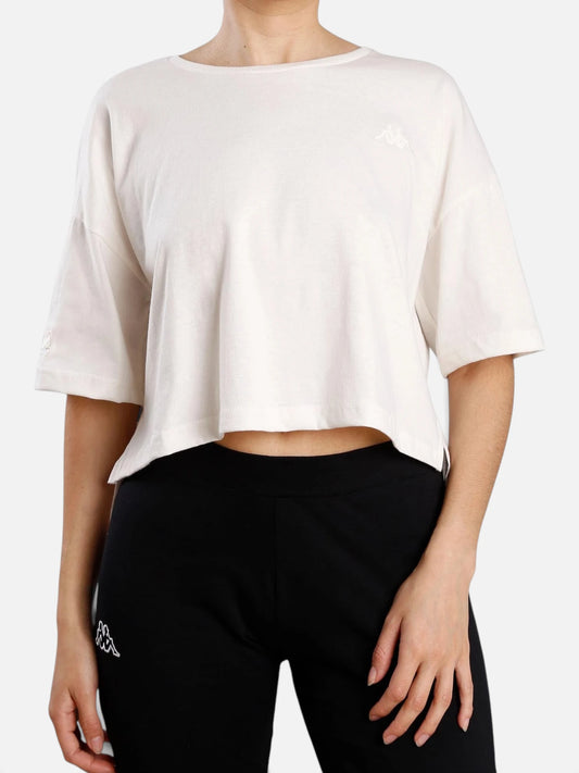 Remera Mujer Kappa Authentic Ghigax Blanco Antique