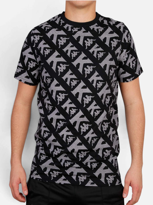 Remera Kappa Authentic Fool Negro-Gris
