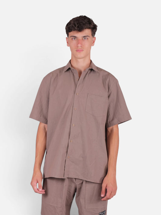 Camisa NTF Trapani Lino Chocolate