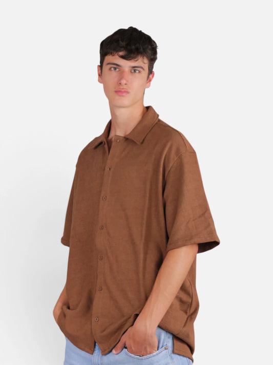 Camisa NTF Tunez Crepe Marron