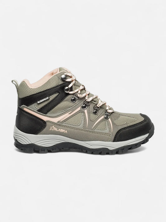 Botas Alaska Jade Waterproof Trekking Mujer Oliva Rosa - OUTLET