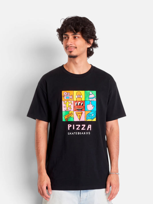 Remera Pizza Keith Negro