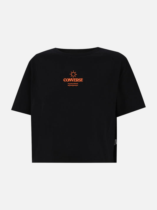 Remera Mujer Converse Sun Logo Negro
