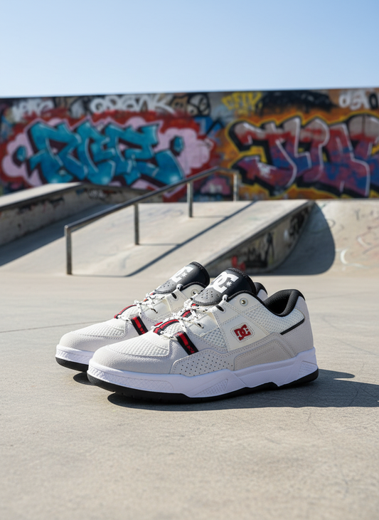 Zapatillas DC Construct Beige Rojo Blanco