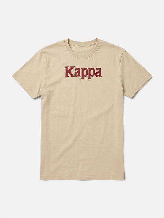 Remera Kappa Authentic Runis Beige Lt Almond-Bright Blanco-Rojo Paprika