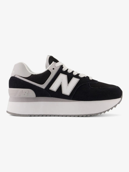 Zapatillas New Balance 574+ Mujer Negro Gris Blanco