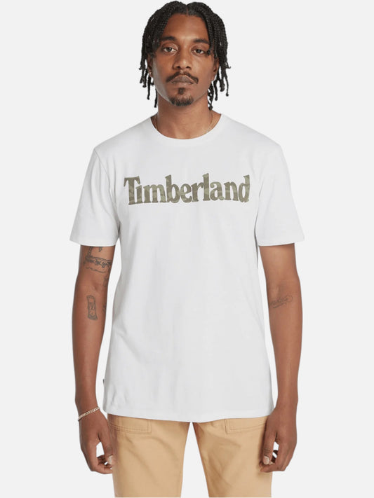 Remera Timberland Wordmark Camo Blanco