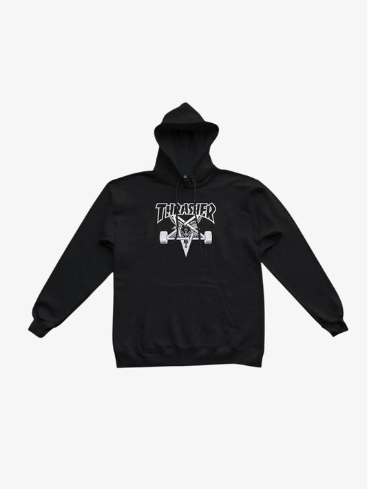 Buzo Thrasher Skategoat Niño Negro Blanco