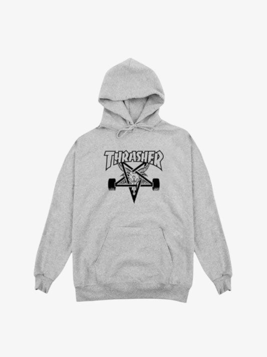Buzo Thrasher Skategoat Niño Gris Negro