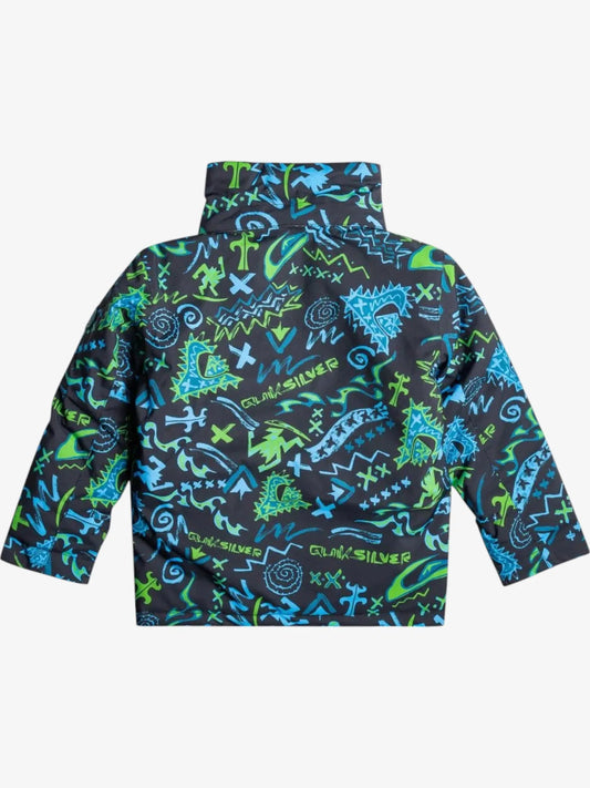 Campera Quiksilver Snow Little Mission Niño Negro Verde