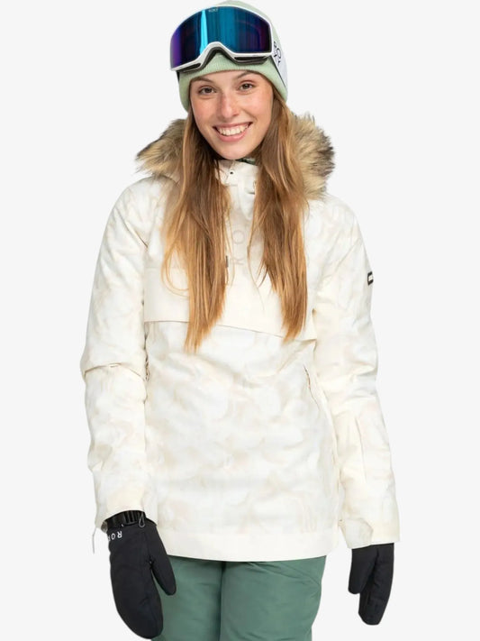 Campera Roxy Snow Shelter Anorak Beige Print