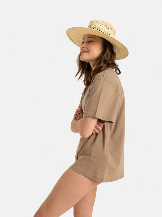 Remera Roxy Mujer Hangloose Poster Marrón