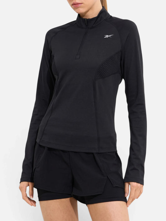 Buzo Mujer Reebok Running 1/4 Zip - Night Negro