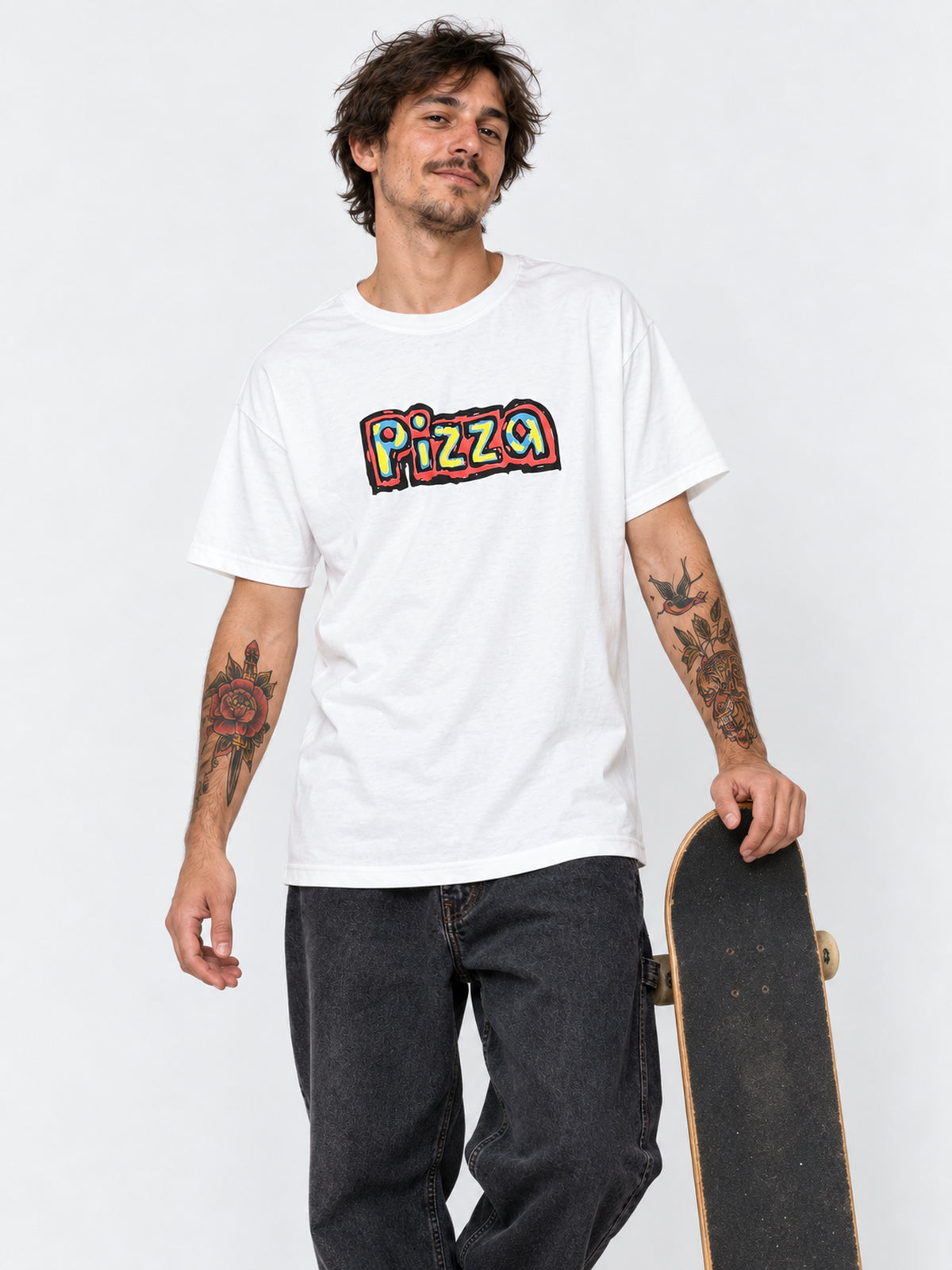 Remera Pizza Deaf Blanco — vista principal